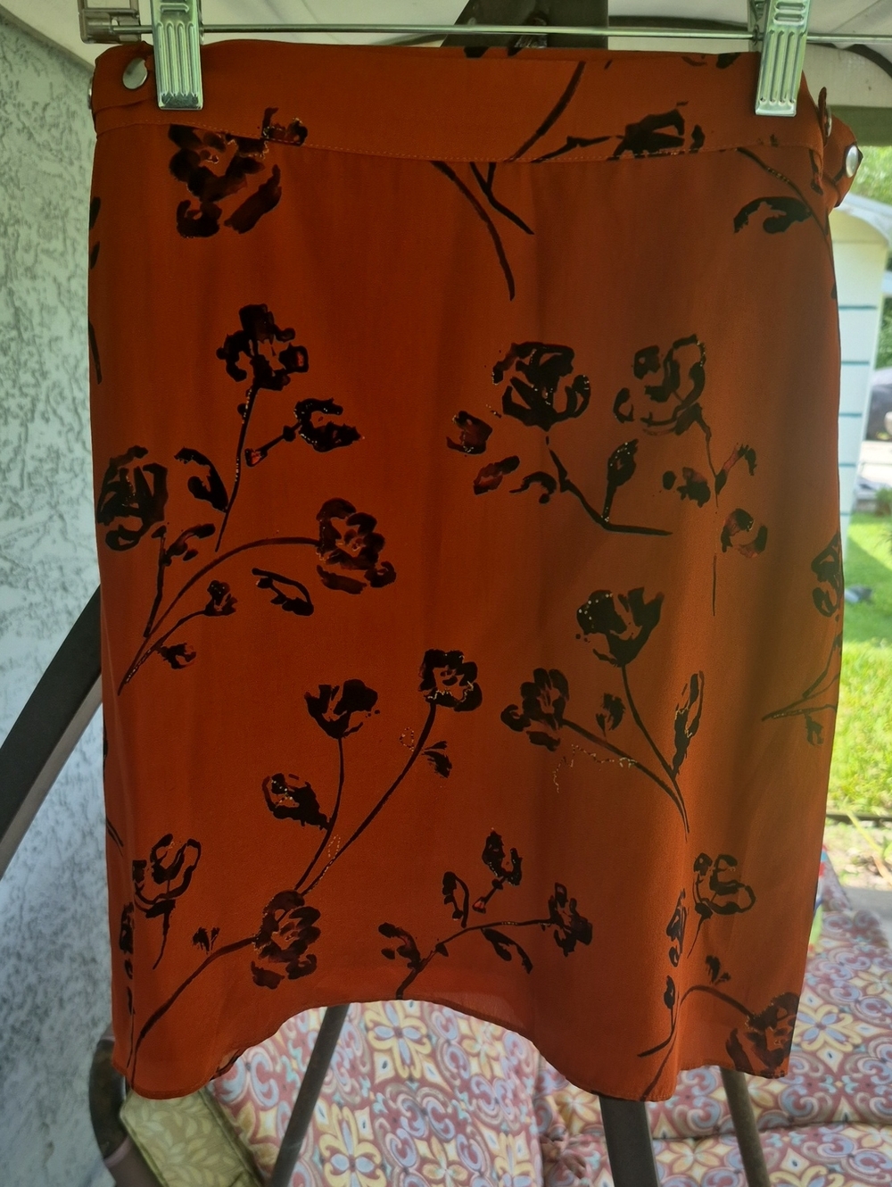 The Kooples Rust Orange Floral Mini Skirt
